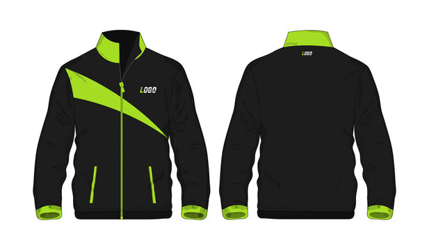 Sport Jacket Green And Black Template For Design On White Background. Vector Illustration Eps 10.