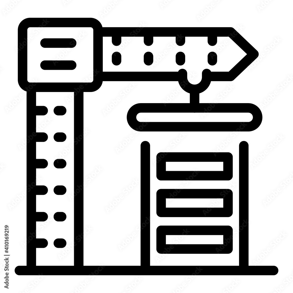 Poster building crane icon. outline building crane vector icon for web design isolated on white background