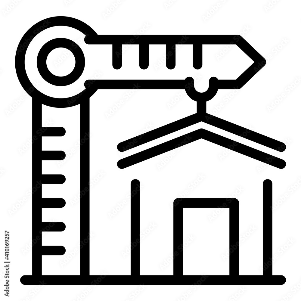 Poster building house crane icon. outline building house crane vector icon for web design isolated on white