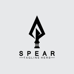 Spear logo icon vector illustration design.Head spear logo vintage illustration design vector - obrazy, fototapety, plakaty