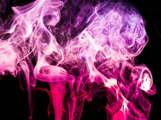 Colored smoke on black background