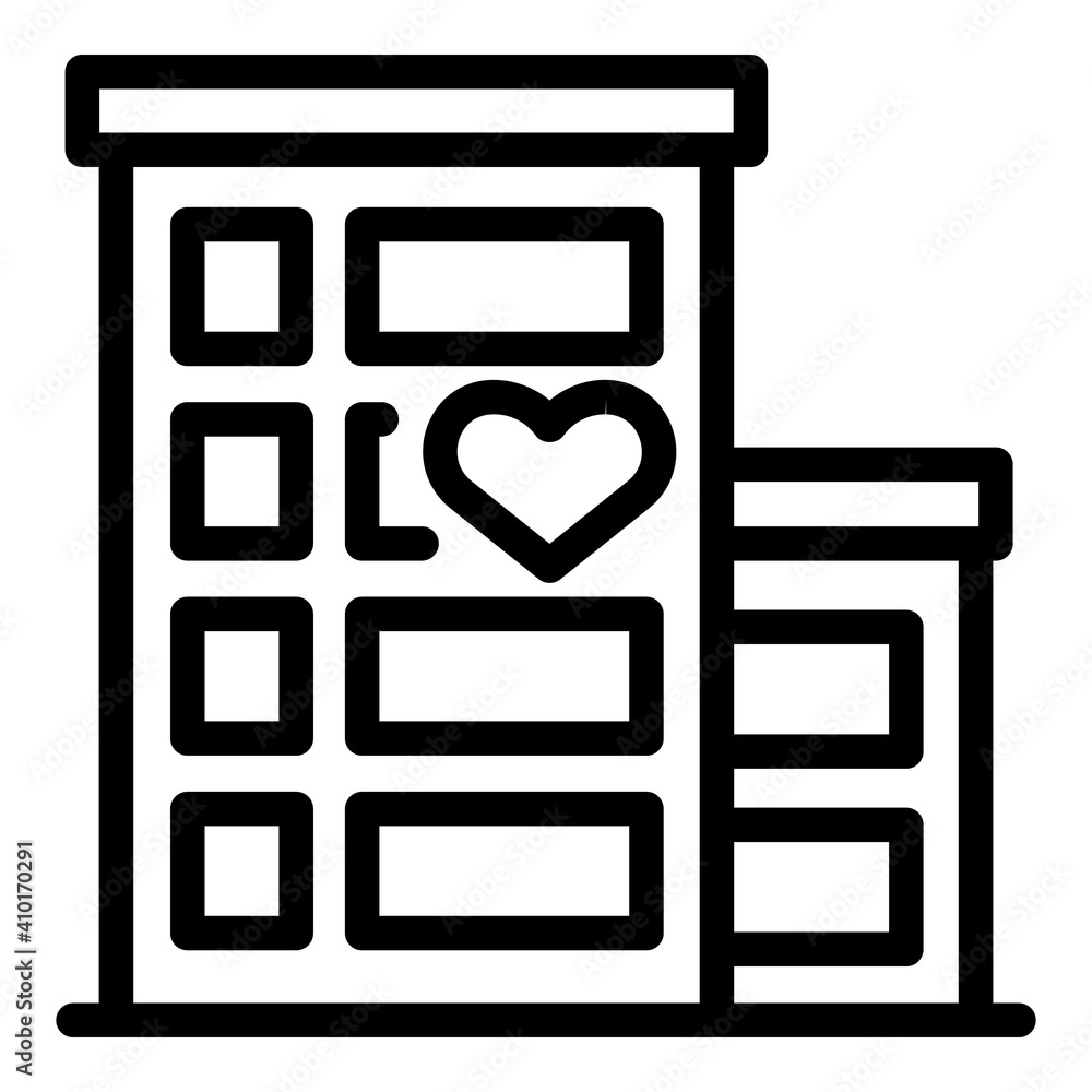 Poster building apartment icon. outline building apartment vector icon for web design isolated on white bac