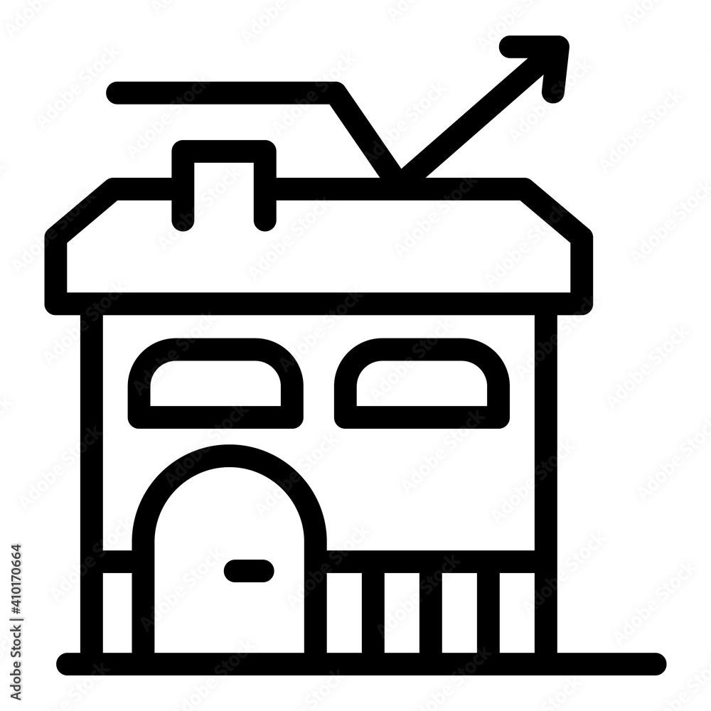 Poster house building icon. outline house building vector icon for web design isolated on white background