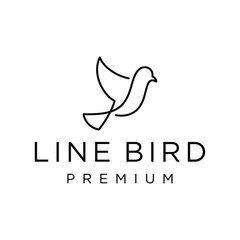 Linear bird logo design