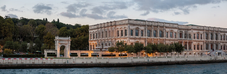 Fototapeta na wymiar The Palace of Ciragan on the banks of the Bosphorus, Istanbul, Turkey