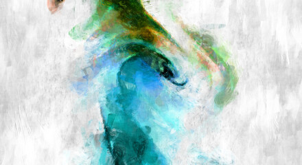 Rough brushstrokes on abstract background. Brush painting. Color strokes of paint. Unique wall art. Modern art on canvas. Colorful contemporary artwork.