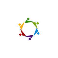 People together sign, symbol, artwork, logo isolated on white