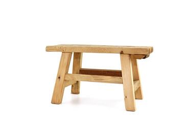 little wooden chair isolated on white background