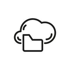Cloud Service And Network Related Line Icon. Database And Online Storage Vector Illustration