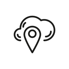 Cloud Service And Network Related Line Icon. Database And Online Storage Vector Illustration