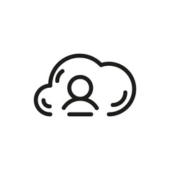 Cloud Service And Network Related Line Icon. Database And Online Storage Vector Illustration