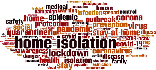 Home isolation word cloud