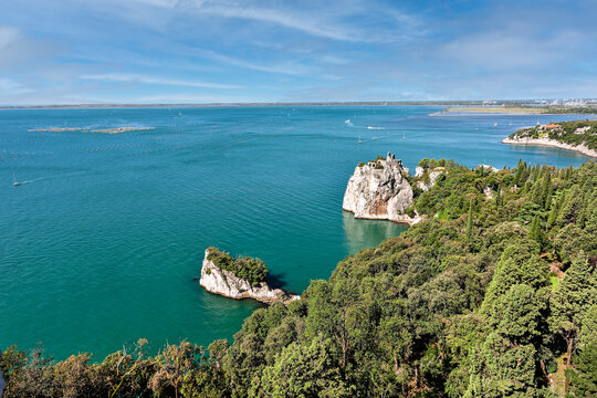 overlooking the Gulf of Trieste on the Adriatic Sea in Italy.