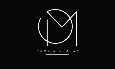 OM, MO, O, M abstract letters logo monogram - obrazy, fototapety, plakaty