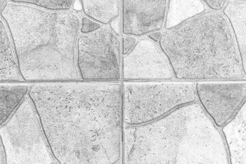 Natural stone pattern white and grey floor tile texture and background