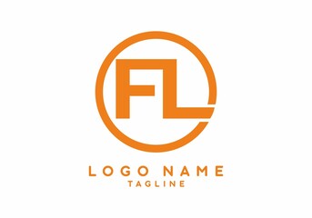 Orange FL initial letter logo