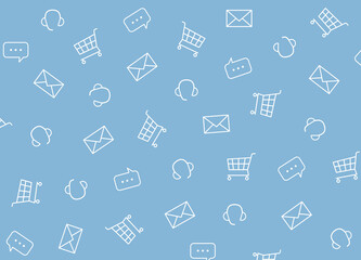 pattern with e-commerce icons- vector illustration