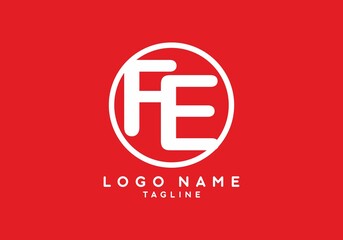 White red FE initial letter logo
