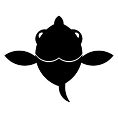 Fish logo design from golden ration in silhouette