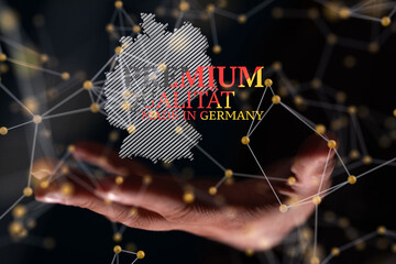 germany map digital outline silhouette 3d