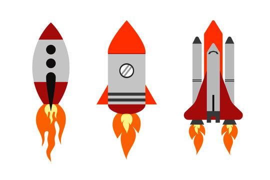Rocket cartoon in flat design
