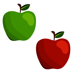 Vector of green apple and red apple