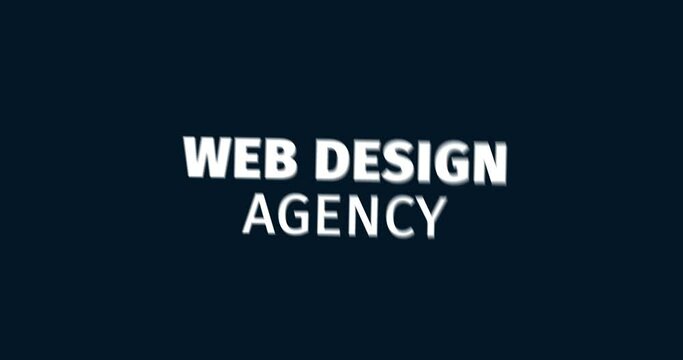 Web design agency. Animated words. Kinetic text animation. Intro