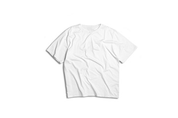 Blank white Tshirt isolated on white background. Mock up for branding t-shirt.