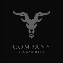 Goat face logo design template