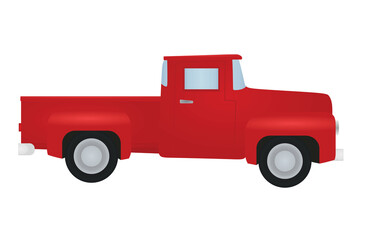 Retro red car. vector illustration