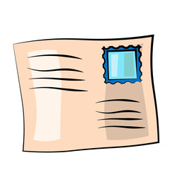 Single element envelope. Draw illustration in colors