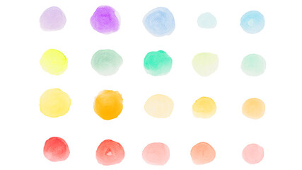 Abstract colorful dot watercolor on isolated white background