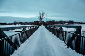 Naklejka premium bridge over the river