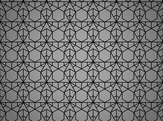 Fototapeta premium Abstract geometric pattern. A seamless vector background. Black and gray ornament. Graphic modern pattern. Simple lattice graphic design