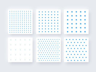 Dot Grid Seamless Wireframe Textured Vector Pattern Template Set