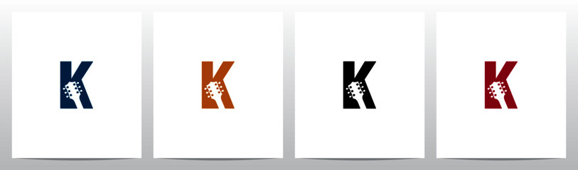 Guitar Head On Letter Logo Design K