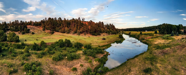 Aerial panoramic image of Show Low Creek in the White Mountains of Northeastern Arizona.  © Christopher