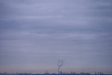 Industrial landscape under a clouded sky