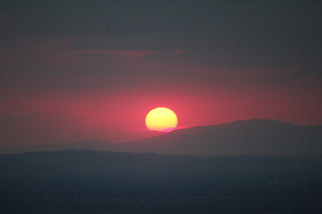 sunset in the mountains