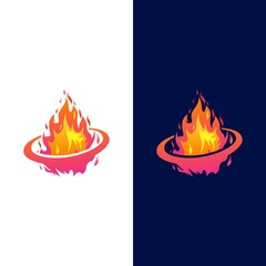 planet  fire logo design