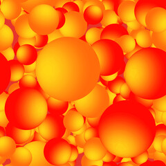 Golden Balls Seamless Pattern, 3D Illustration