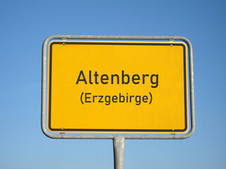 Ortsschild Altenberg (Erzgebirge)