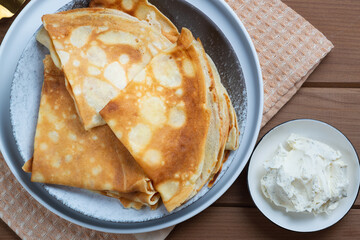 Staple of pancakes, traditional for Russian pancake week.
