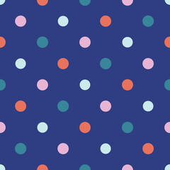 Multi-colored Geometric Polka Dot Seamless Pattern