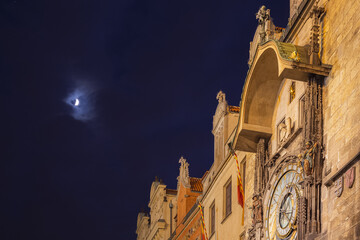 A detailed look at the medieval astronomical clock at Old Town Square in the Czech capital Prague.