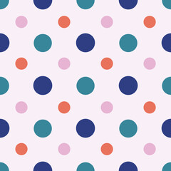 Colorful Geometric Polka Dot Seamless Pattern