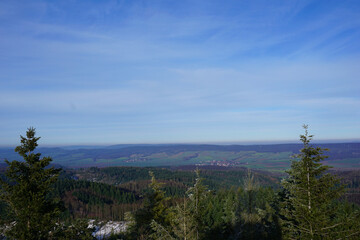Aussicht vom Ebersnackenturm im Weserbergland Vogler in Niedersachsen