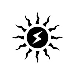 Solar energy icon. White background with black color. Vector illustration.