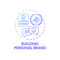 Building personal brand concept icon. Online tutoring benefits. Determine what you want to be known for in future idea thin line illustration. Vector isolated outline RGB color drawing