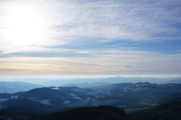 Aussicht vom Ebersnackenturm im Weserbergland Vogler in Niedersachsen